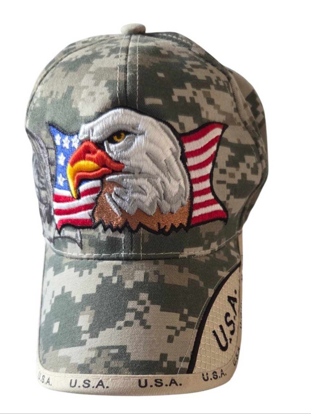US Honor USA Eagle Flag Digital Camo Baseball Cap Hat Adjustable Patriotic